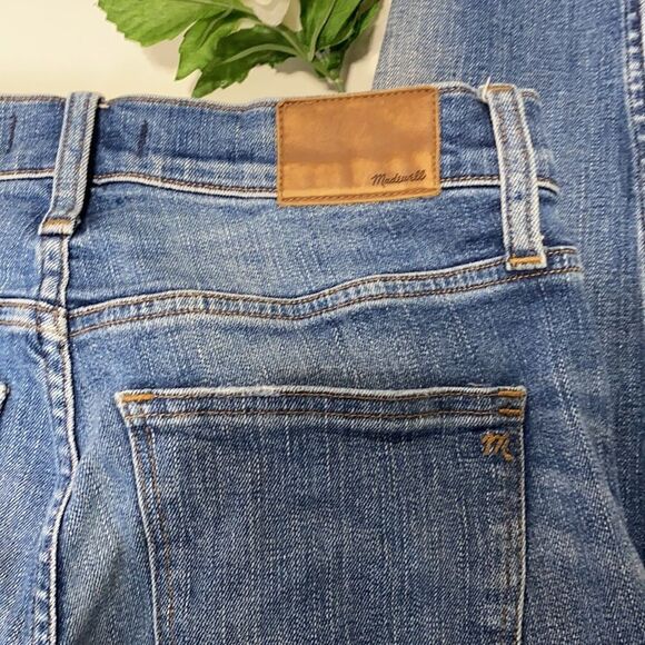 Madewell Raw Hem Distressed 9" High-Rise Skinny Stretch Jeans Medium Wash 27 - Picture 13 of 16